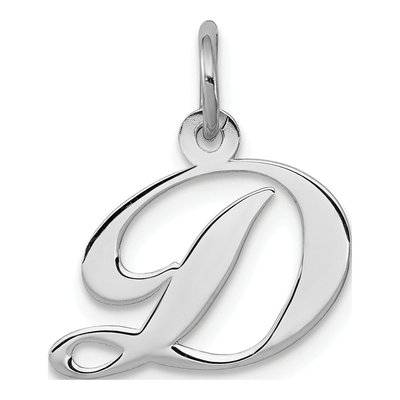 Sterling Silver Script Letter D Pendant