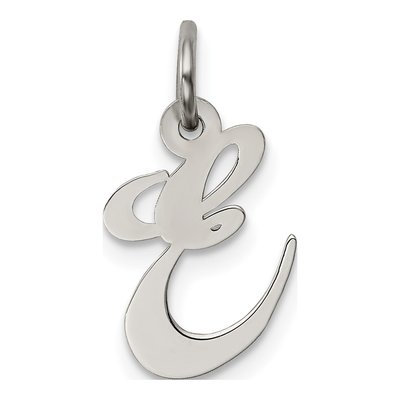 Sterling Silver Script Letter E Charm
