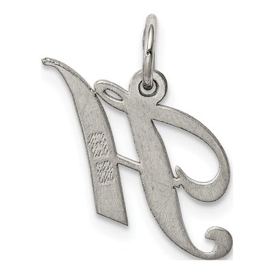 Sterling Silver Script Letter H Pendant – view 5