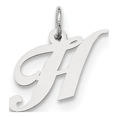 Sterling Silver Script Letter H Pendant