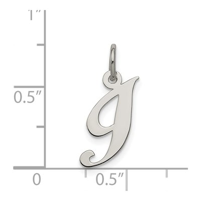 Sterling Silver Initial I Script Pendant – view 5