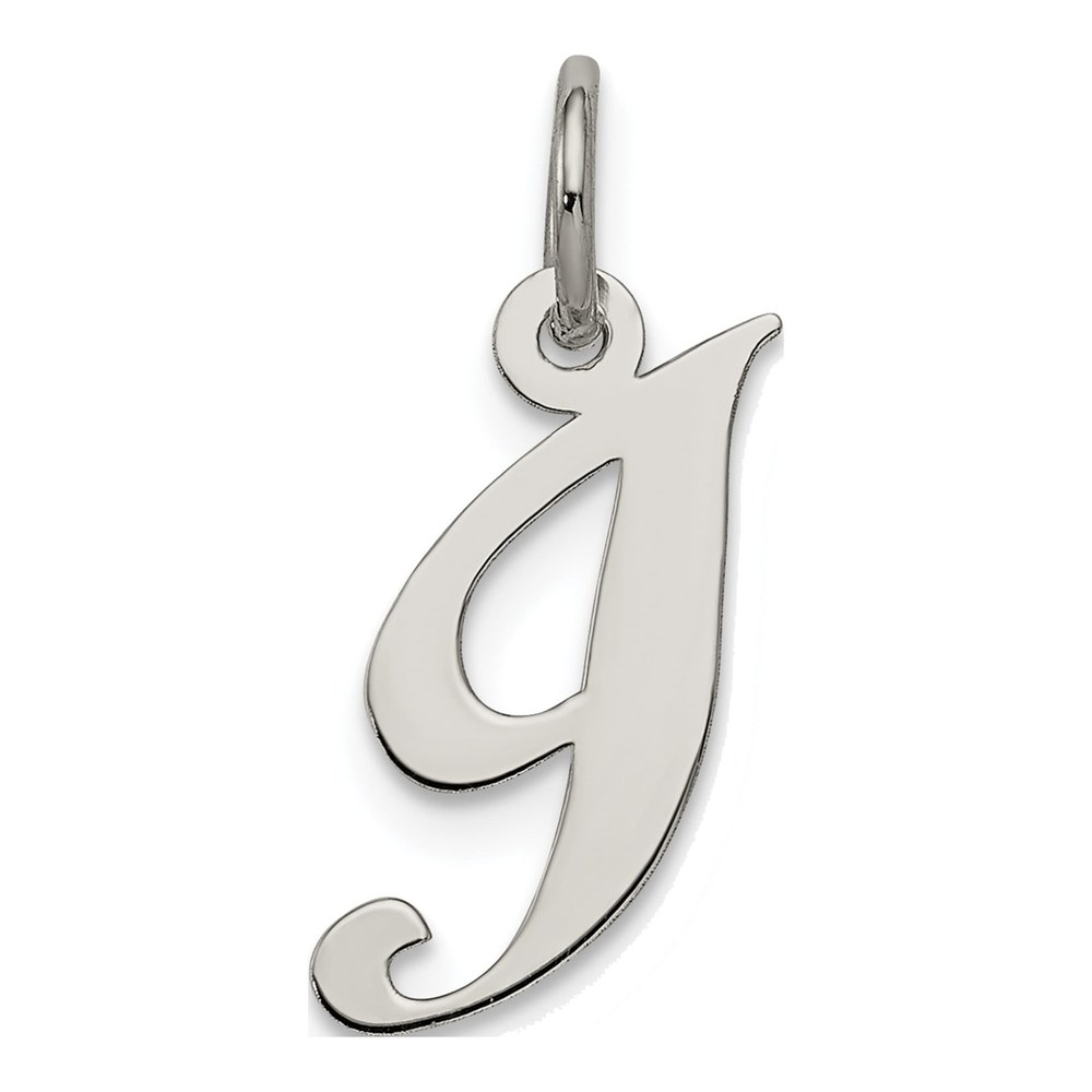 Sterling Silver Initial I Script Pendant
