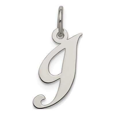 Sterling Silver Initial I Script Pendant