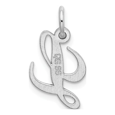 Sterling Silver Script Letter L Charm – view 4