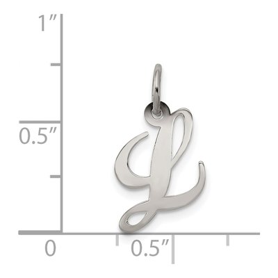 Sterling Silver Script Letter L Charm – view 5