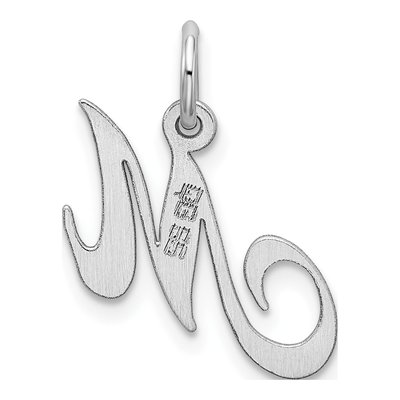 Sterling Silver Script Letter M Charm – view 4