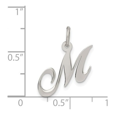 Sterling Silver Script Letter M Charm – view 5