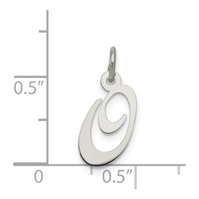 Sterling Silver Script Letter O Charm – view 5