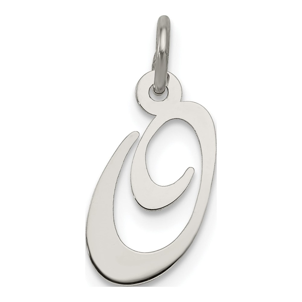 Sterling Silver Script Letter O Charm