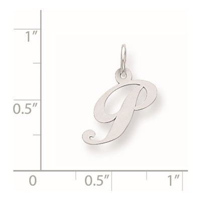 Sterling Silver Script Letter P Pendant – view 4
