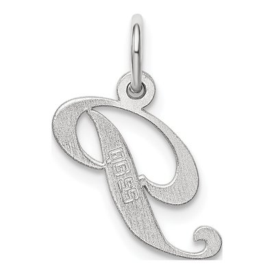 Sterling Silver Script Letter P Pendant – view 5