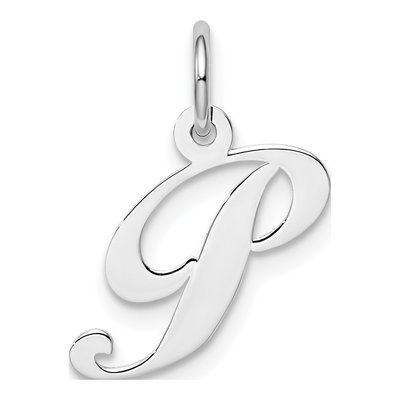 Sterling Silver Script Letter P Pendant
