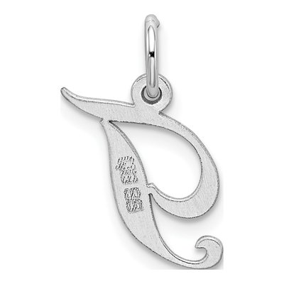 Sterling Silver Script Letter T Pendant – view 4