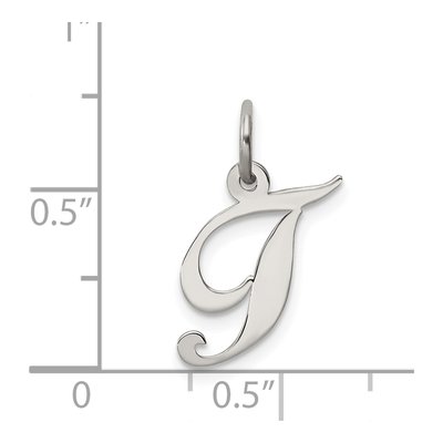 Sterling Silver Script Letter T Pendant – view 5
