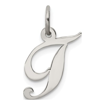 Sterling Silver Script Letter T Pendant