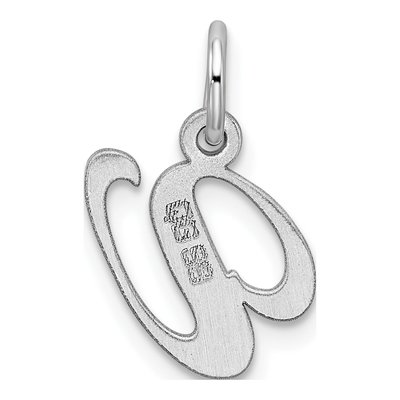 Sterling Silver Script Letter V Pendant – view 4