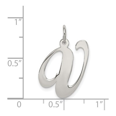 Sterling Silver Script Letter V Pendant – view 5