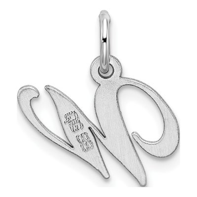 Sterling Silver Script Letter W Pendant – view 4