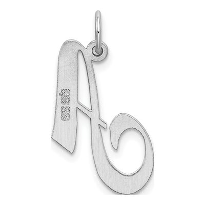 Sterling Silver Script Letter A Pendant – view 4
