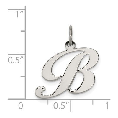 Sterling Silver Script Letter B Pendant – view 3