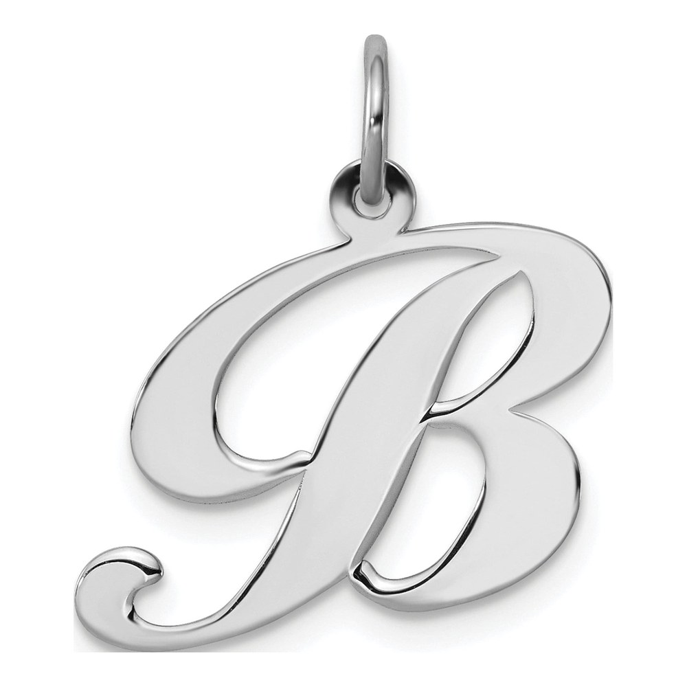 Sterling Silver Script Letter B Pendant