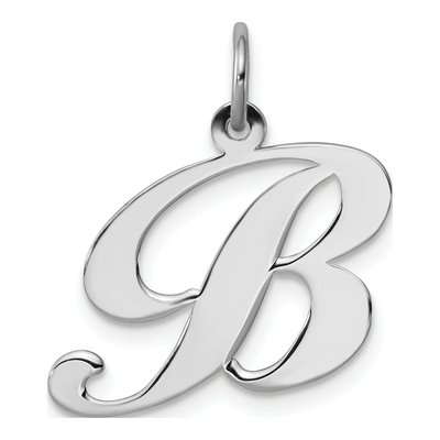 Sterling Silver Script Letter B Pendant
