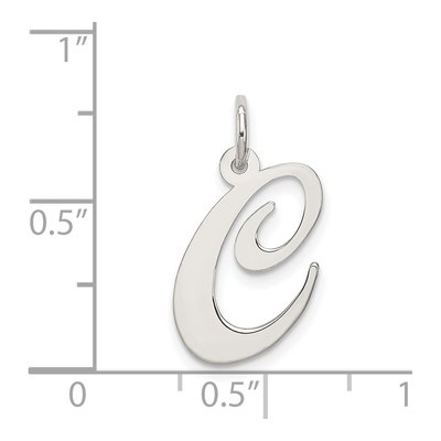 Sterling Silver Script Letter C Charm – view 5
