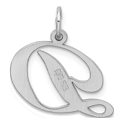 Sterling Silver Script Letter D Charm – view 4