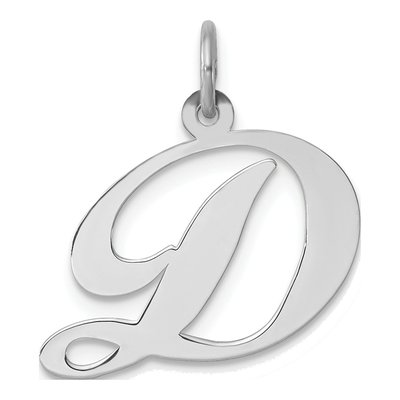 Sterling Silver Script Letter D Charm