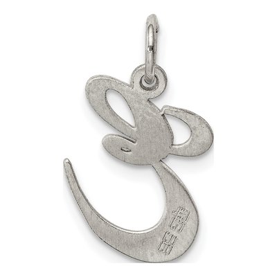 Sterling Silver Script Letter E Pendant – view 4