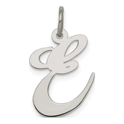 Sterling Silver Script Letter E Pendant