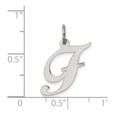 Sterling Silver Script Letter F Charm – view 3