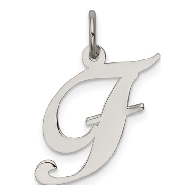 Sterling Silver Script Letter F Charm