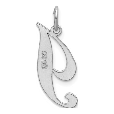 Sterling Silver Initial I Script Pendant – view 4