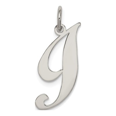 Sterling Silver Initial I Script Pendant