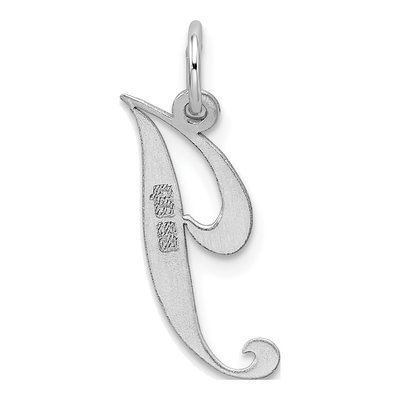 Sterling Silver Script Letter J Charm – view 4