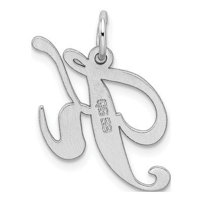 Sterling Silver Script Letter K Charm – view 4