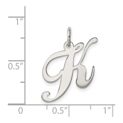 Sterling Silver Script Letter K Charm – view 5