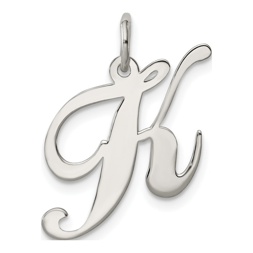 Sterling Silver Script Letter K Charm
