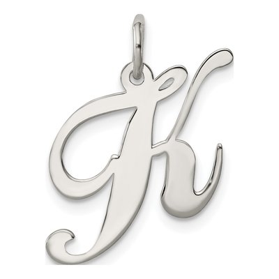 Sterling Silver Script Letter K Charm