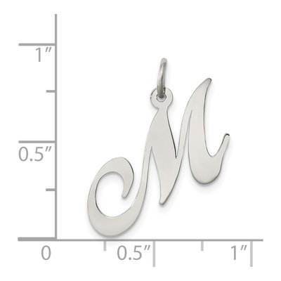 Sterling Silver Script Letter M Charm – view 3