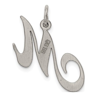 Sterling Silver Script Letter M Charm – view 4