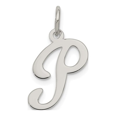Sterling Silver Script Letter P Pendant