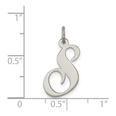 Sterling Silver Script Letter S Charm – view 3