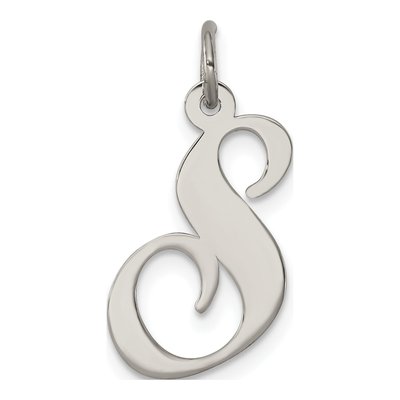 Sterling Silver Script Letter S Charm