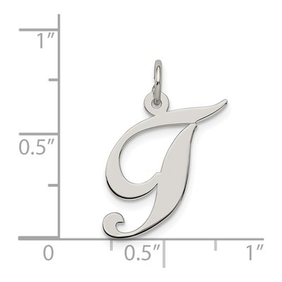Sterling Silver Script Letter T Charm – view 3