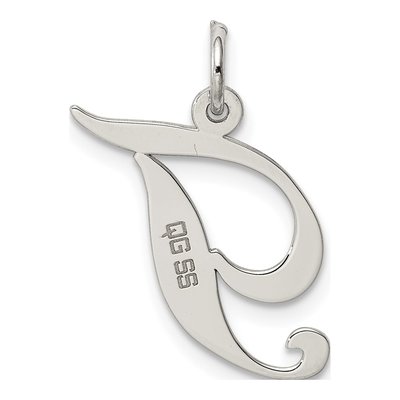 Sterling Silver Script Letter T Charm – view 4