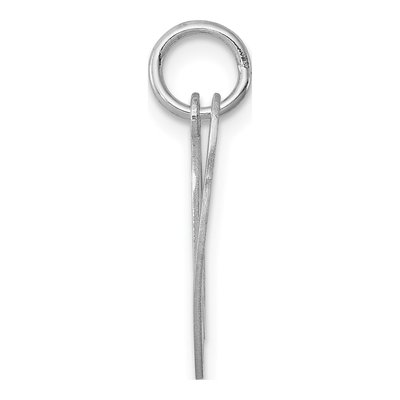 Sterling Silver Script Letter V Charm – view 3