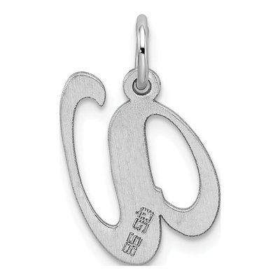 Sterling Silver Script Letter V Charm – view 4