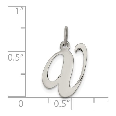 Sterling Silver Script Letter V Charm – view 5